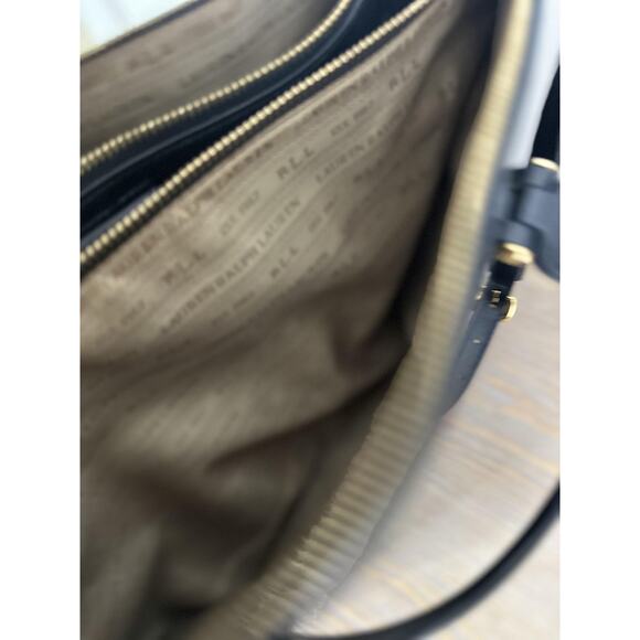 Lauren Ralph Lauren RLL Satchel Handbag Womens Black Leather Crossbody Purse - Picture 10 of 14
